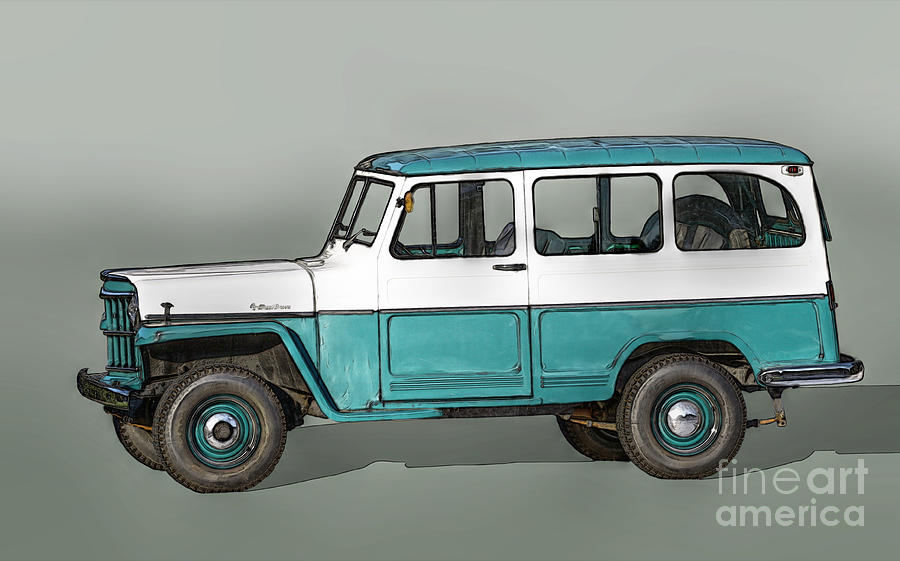 Old Willys Jeep Wagon Digital Art by Randy Steele - Pixels