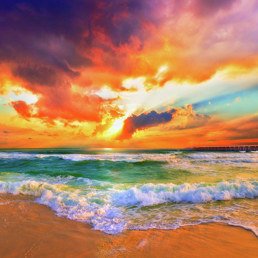 Orange Sunset Photograph by Eszra Tanner - Pixels