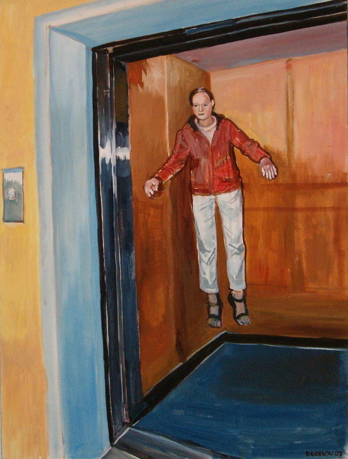 アートポスター Elevator / セシリアエデファルク / Cecilia Sister Floating in the Elevator by Emily Gibson