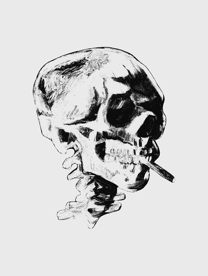 skeleton smoking cigarette poster Skull Smoking A Cigarette by War Is Hell Store