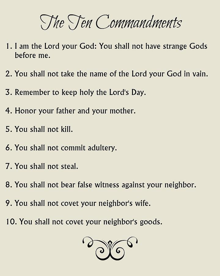 The Ten Commandments by Classically Printed