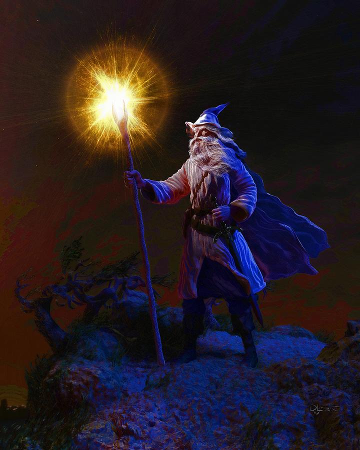 The Wise Old Wizard Digital Art by David Luebbert - Pixels