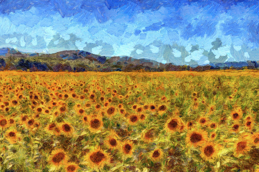 Van Gogh Summer Sunflowers Mixed Media by David Pyatt - Pixels