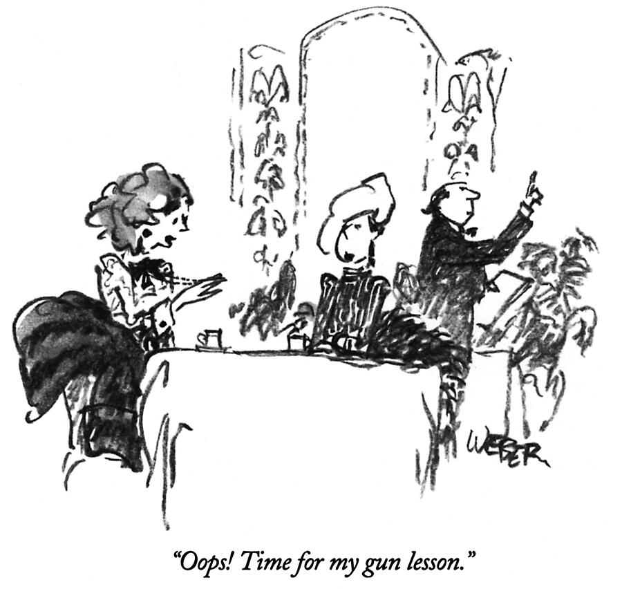 Oops Time For My Gun Lesson #1 Drawing by Robert Weber - Pixels