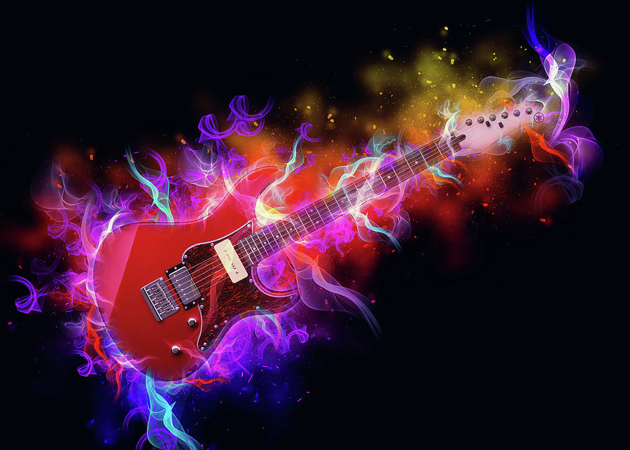 Electric Guitar #12 Digital Art by Ian Mitchell - Pixels