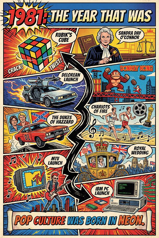 1981 The Year That Was Digital Art by Comic Timelines - Pixels