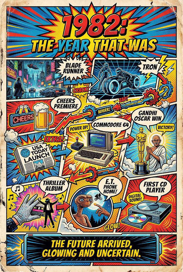 1982 The Year That Was Digital Art by Comic Timelines - Pixels