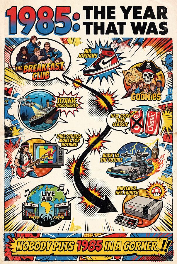 1985 The Year That Was Digital Art by Comic Timelines - Pixels