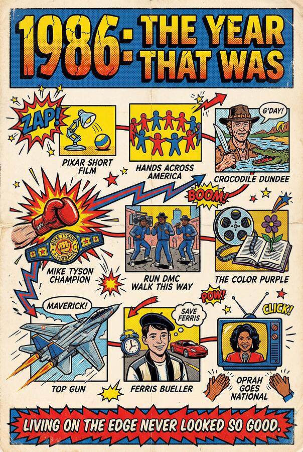 1986 The Year That Was Digital Art by Comic Timelines - Pixels