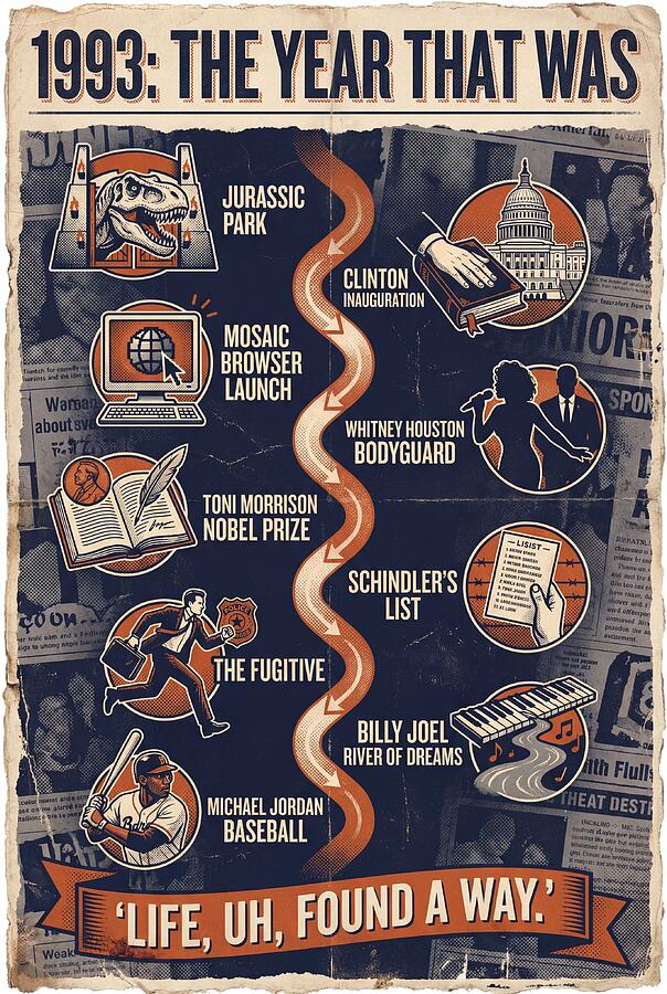 1993 The Year That Was Digital Art by Timeline Poster Guy - Pixels