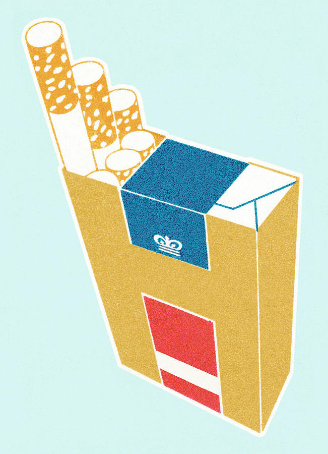 Pack of cigarettes #2 Drawing by CSA Images