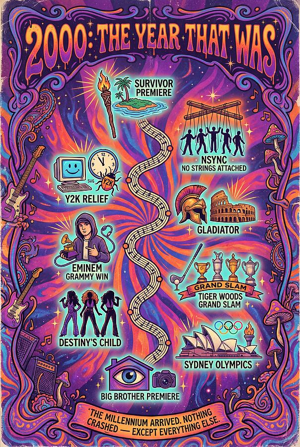 2000 The Year That Was Digital Art by Psychedelic Timelines - Pixels
