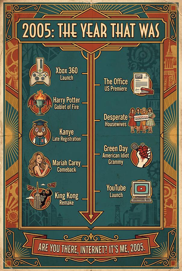2005 The Year That Was Digital Art by Timeline Poster Guy - Pixels