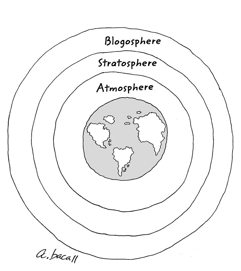 Blogosphere, Stratosphere, Atmosphere Drawing by Aaron Bacall - Pixels