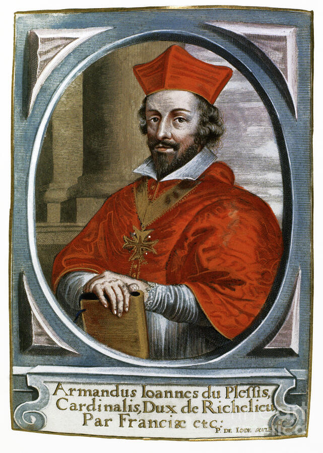 Cardinal Richelieu, 17th Century Engraving Drawing by Unknown - Pixels
