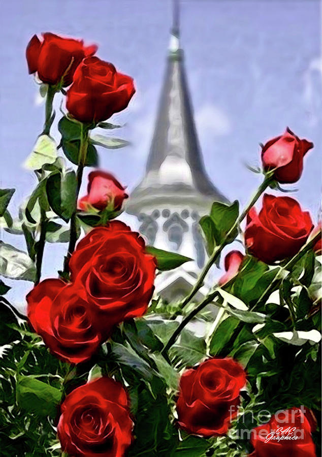 Churchill Downs Spire and Roses by CAC Graphics