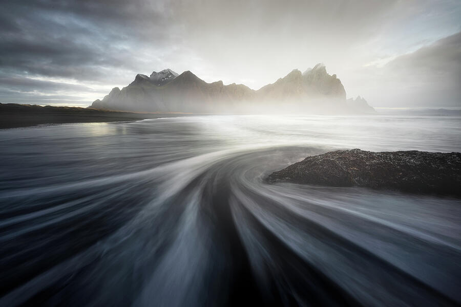 Dramatic Icelandic Mountain and Ocean Scene by Mads Peter Iversen