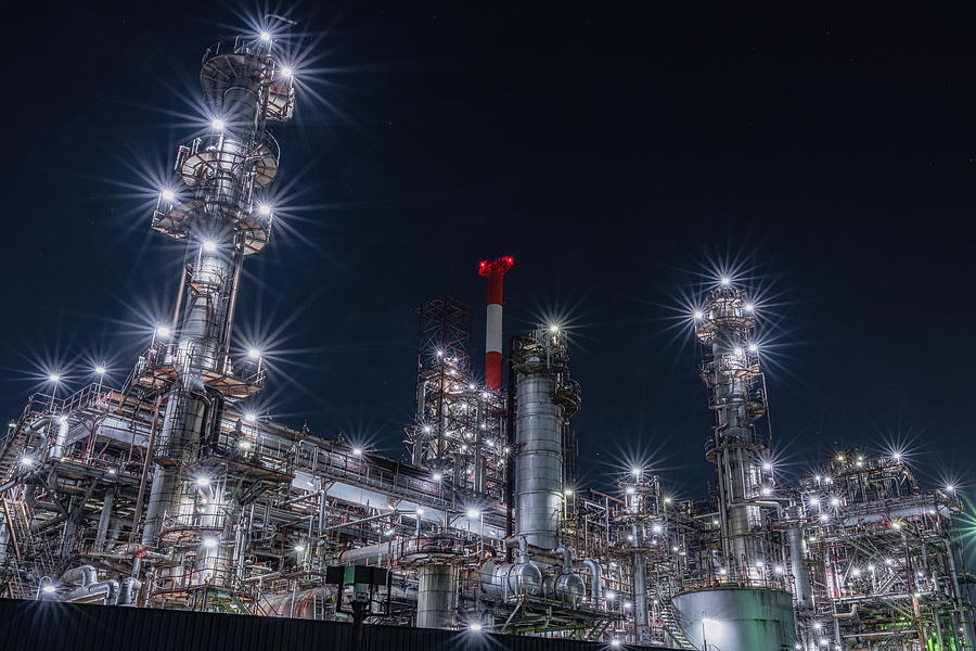 Factory Night Photograph by Hikaru Tunemori - Pixels