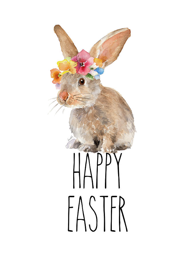 Happy Easter Bunny Painting by Lanie Loreth - Pixels display picture 2