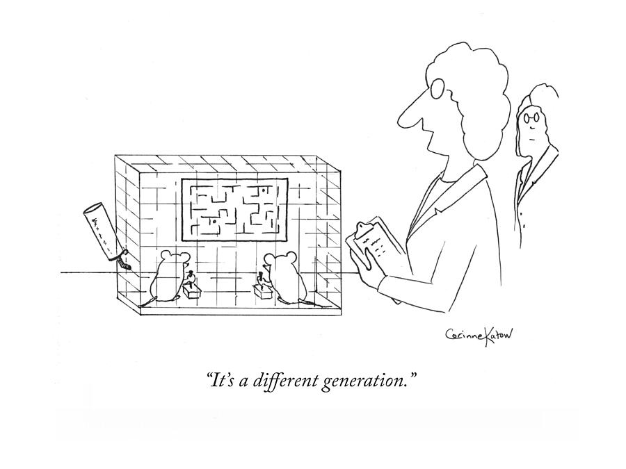 It's A Different Generation Drawing by Corinne Katow - Pixels