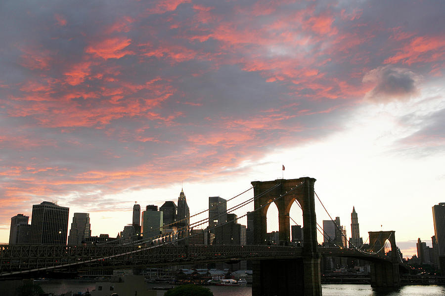 The Brooklyn Bridge is Pictured Photograph by Lucas Jackson - Pixels