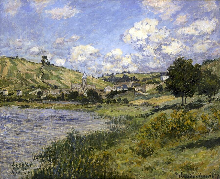 Vetheuil Landscape by Claude Monet Painting by Everett - Pixels