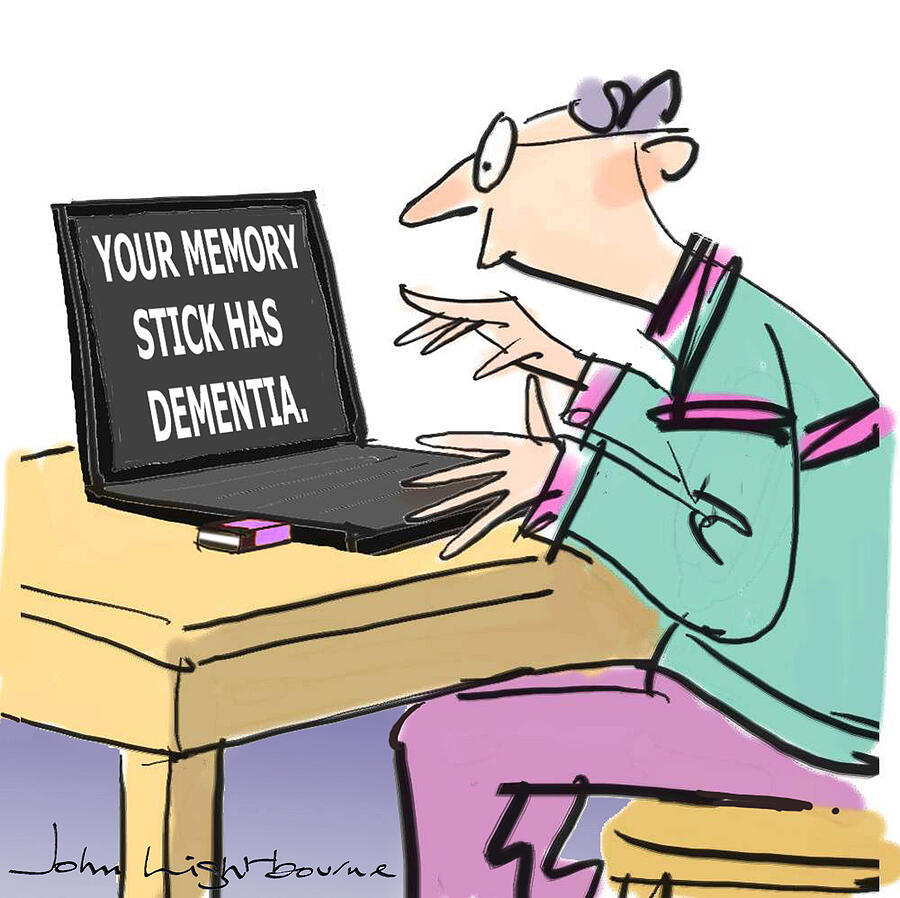 Your Memory Stick Has Dementia Drawing by John Lightbourne - Pixels