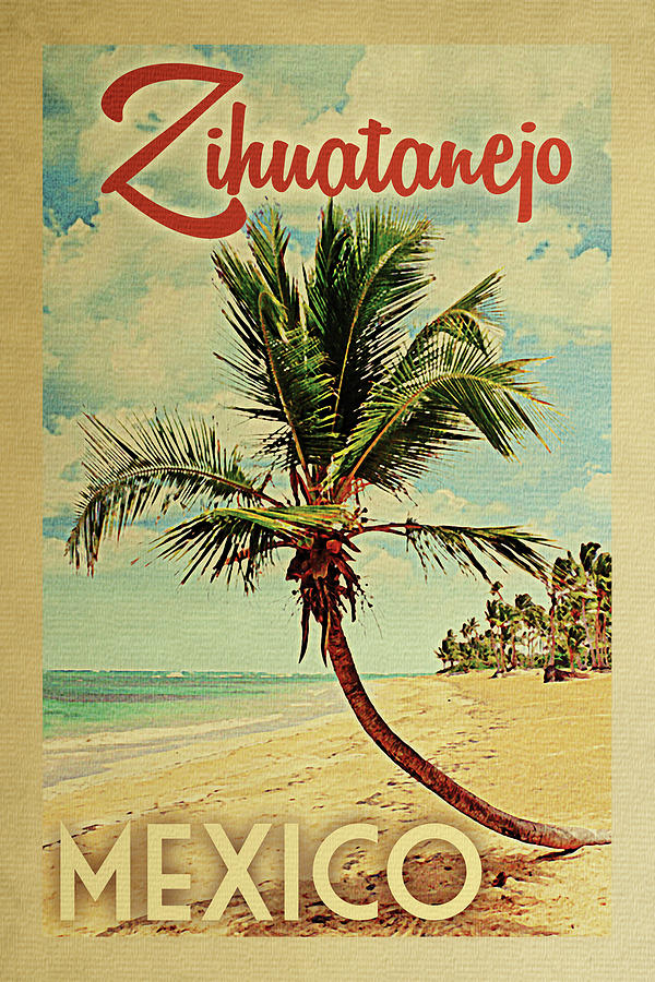Zihuatanejo Mexico Palm Tree Digital Art by Flo Karp - Pixels