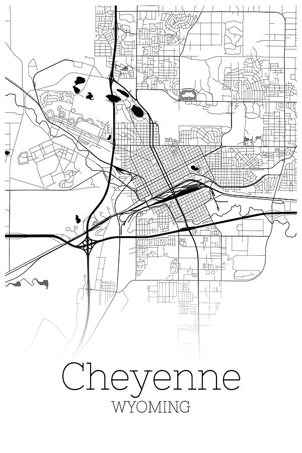 117 Cheyenne Wyoming Mixed Media by Maps - Pixels