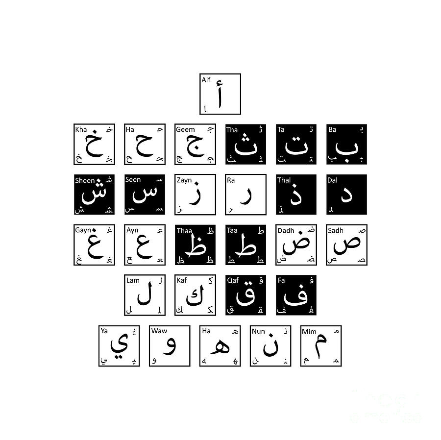 Arabic Alphabet Chart #2 Digital Art by Riyad Ghosheh - Pixels