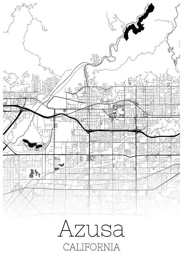 39 Azusa California Mixed Media by Maps - Pixels