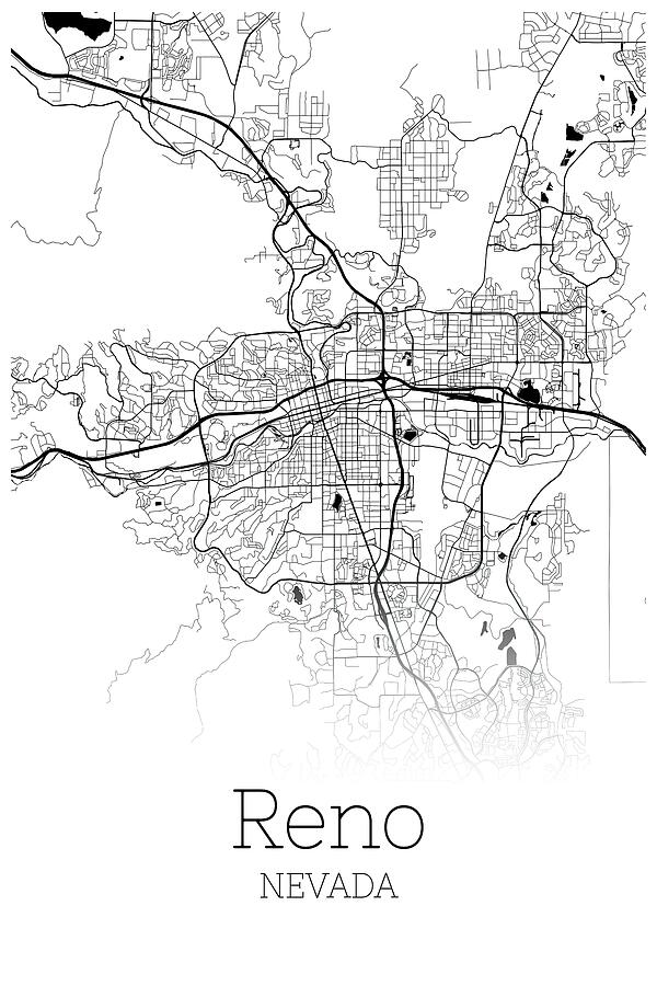 565 Reno Nevada Mixed Media by World Art Collective - Pixels