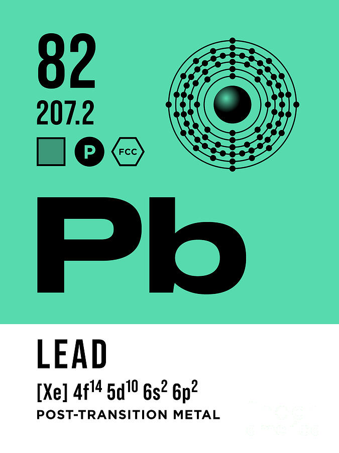82 Lead Periodic Table Element Light Digital Art by Organic Synthesis ...