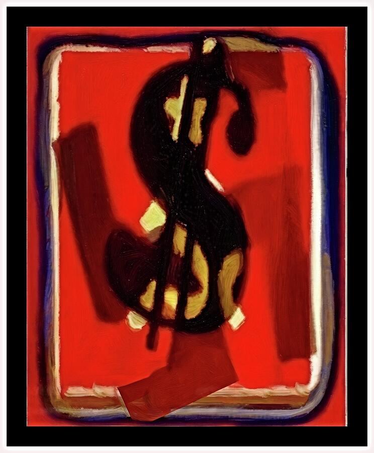 Abstract Dollar Sign Design Mixed Media by Gregory Wassil - Pixels