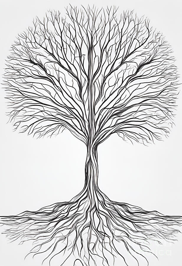 Abstract Tree with Roots Digital Art by Jeff Creation - Pixels