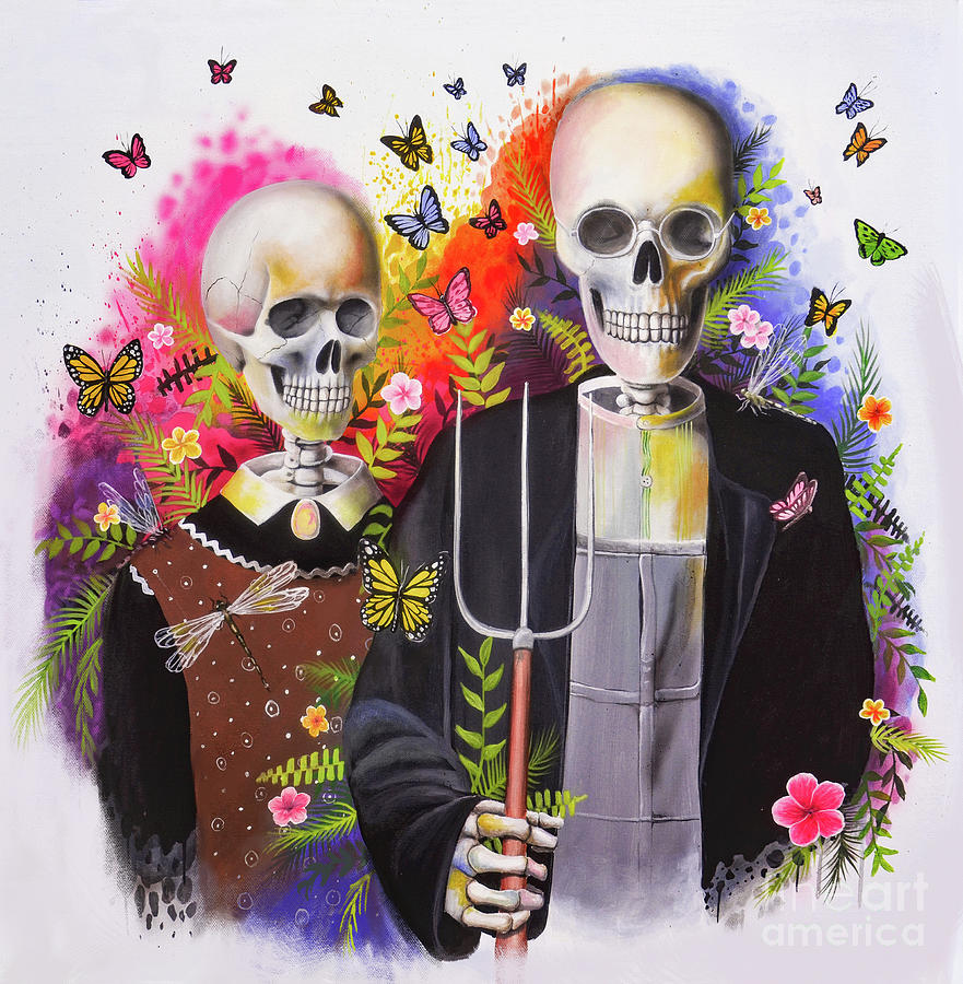 American Gothic Bones Painting by Ivan Negrete - Pixels