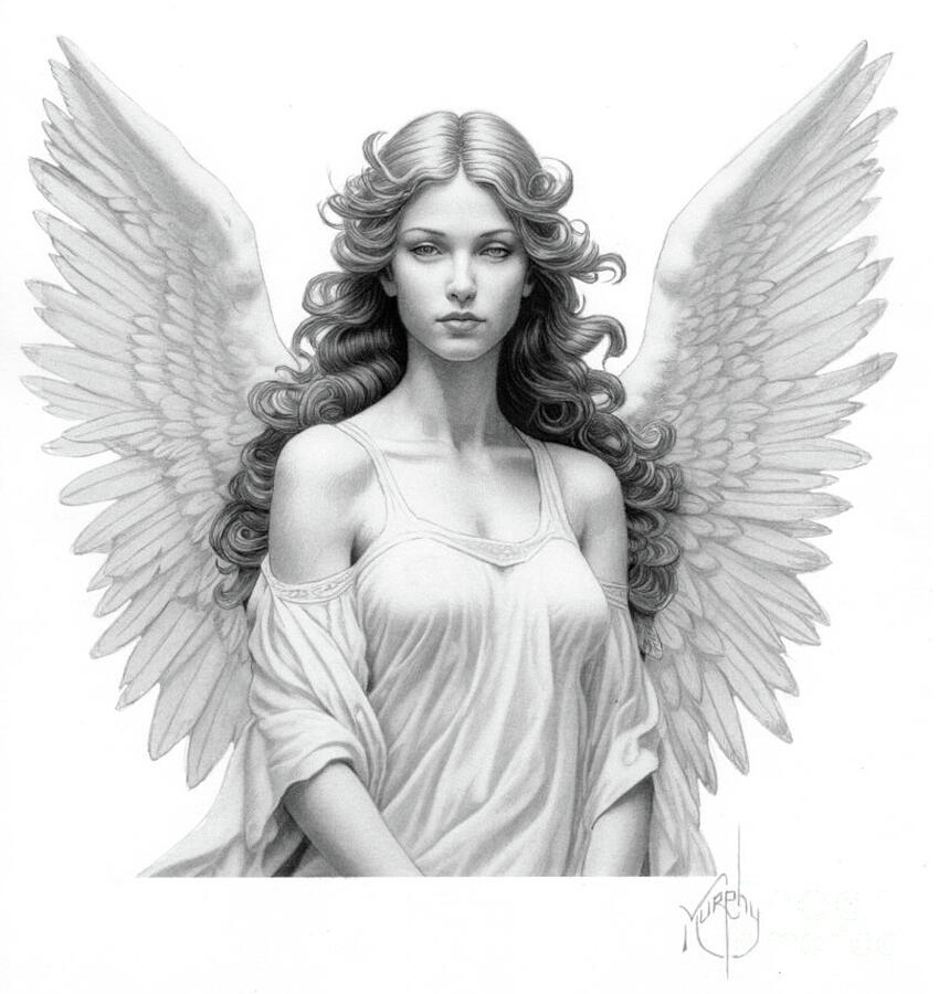 Angel drawing by Murphy Art Elliott