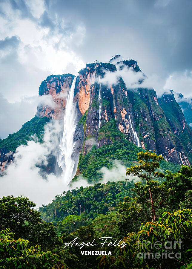 Angel Falls Digital Art by Bo Kev - Pixels