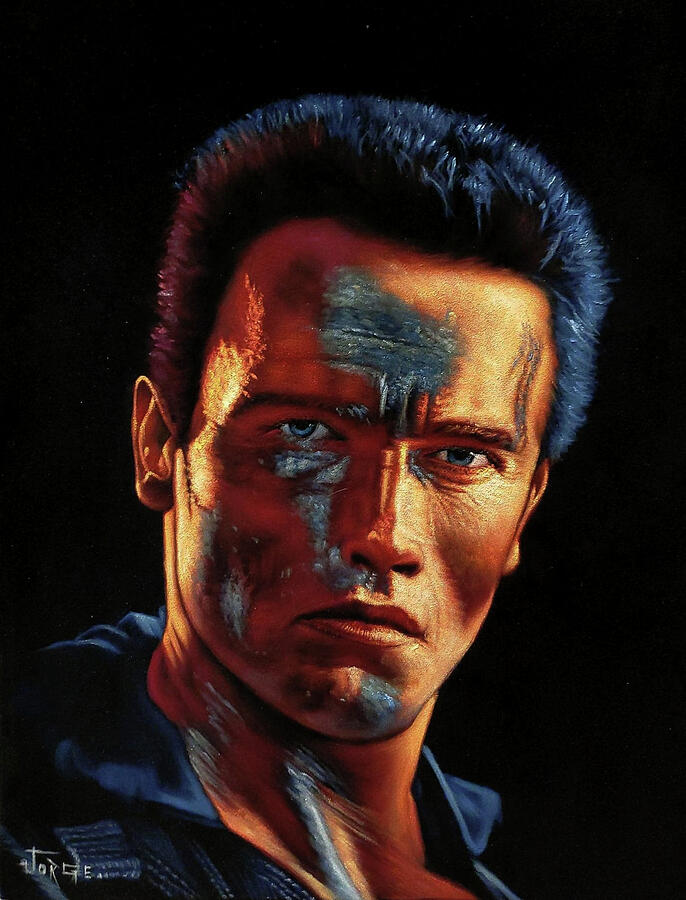 Arnold Schwarzenegger in the Terminator Painting by Jorge Terrones - Pixels