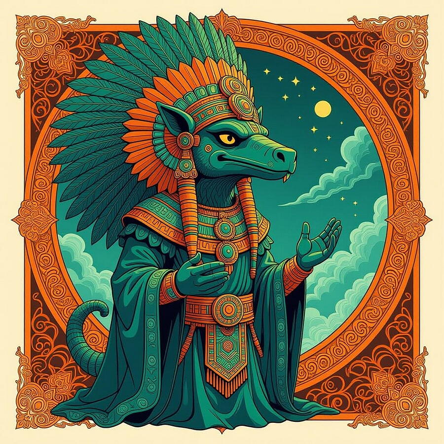 Aztec-Inspired Mythical Creature Ai Art by Luigi Petro - Pixels