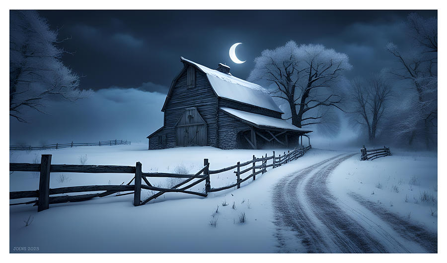 Barn in the Moonlight by Greg Joens