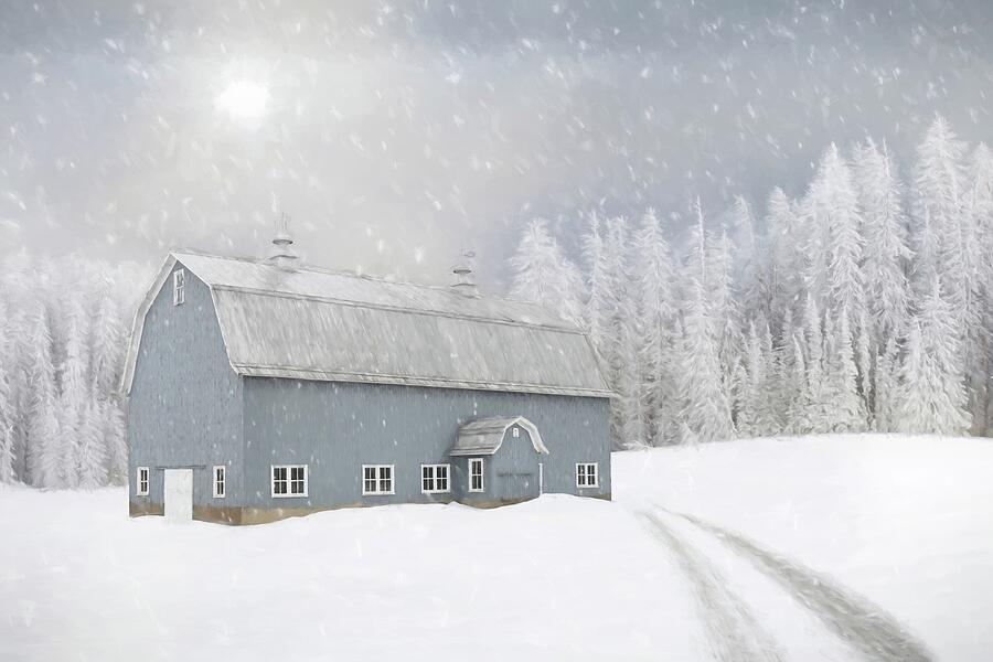 Blue Wintry Farm by Lori Deiter