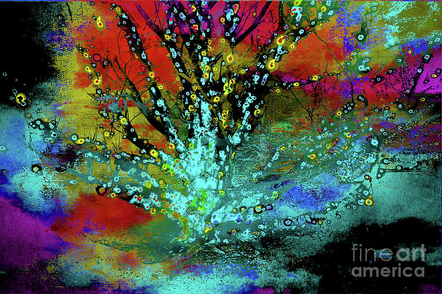 Christmas tree 520 Vibrant Abstract Tree Digital Art by Chris Taggart ...