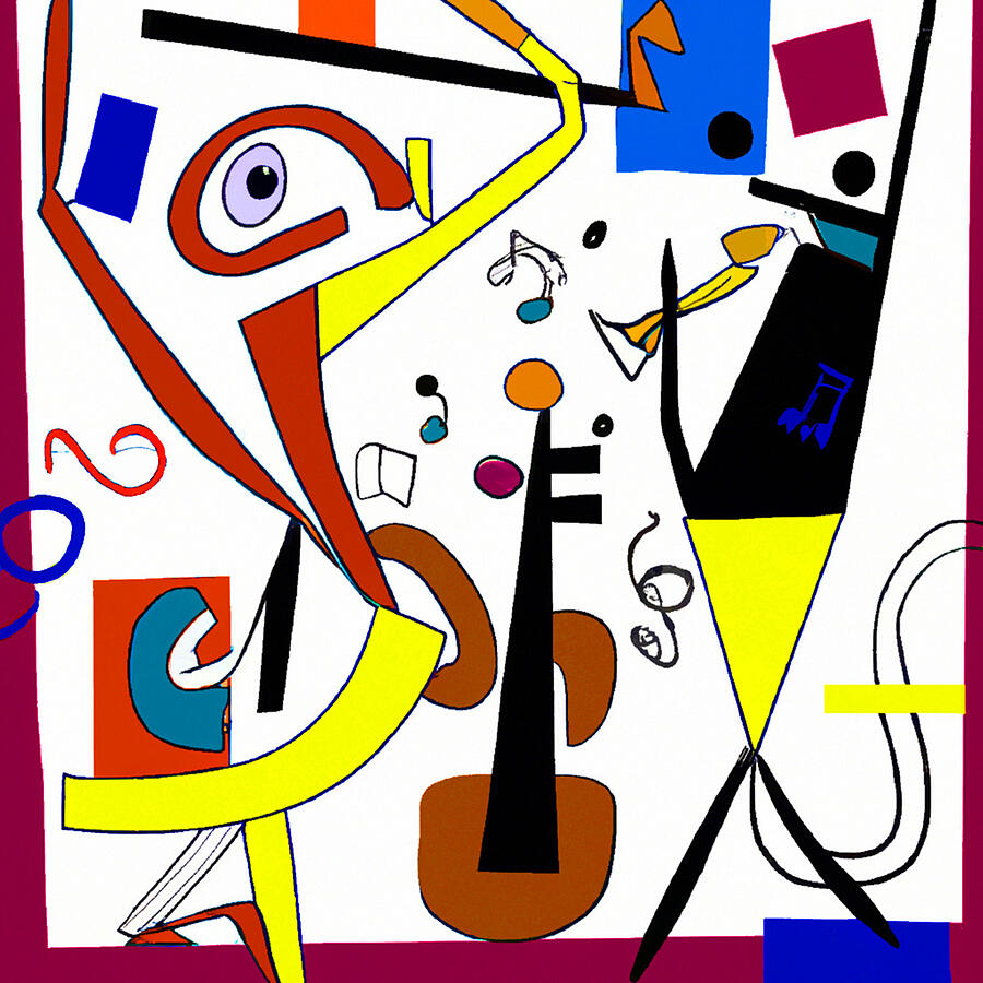 Colorful Abstract Musical Scene by Jade Kai – PopModernAbstractART
