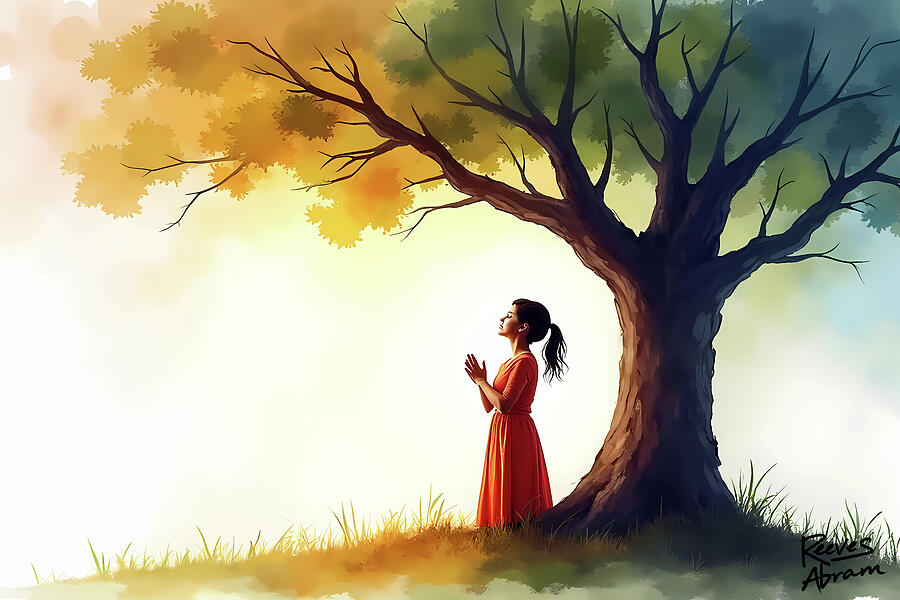 Prayerful Contemplation in Nature Mixed Media by Reeves Abram - Pastor Reeves Studio - Pixels