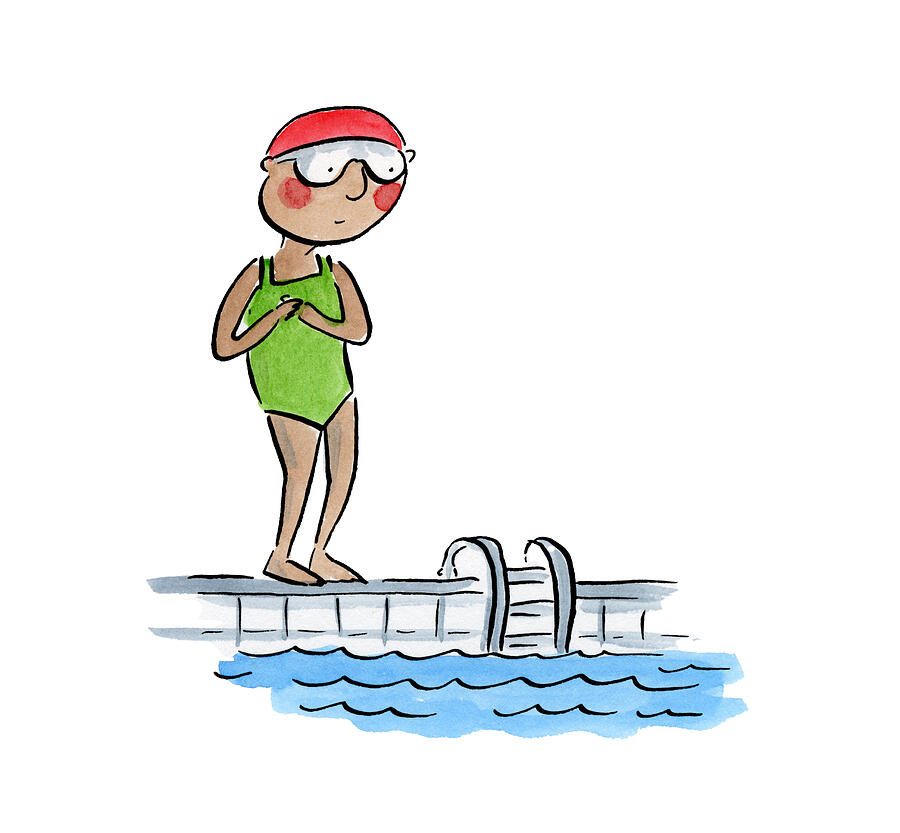 Dive in the pool Drawing by Rosie Brooks - Pixels