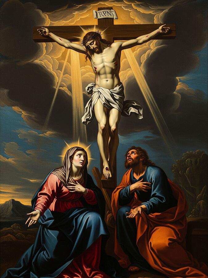 Dramatic Crucifixion Biblical Scene Baroque Style Digital Art by ...