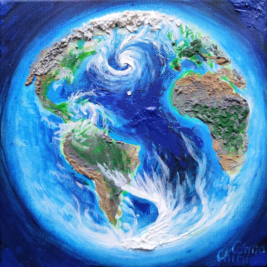 Wall Ice the Beyond World V2.0 Poster Canvas XXL Earth 絵画 Flat Map Earth 絵画