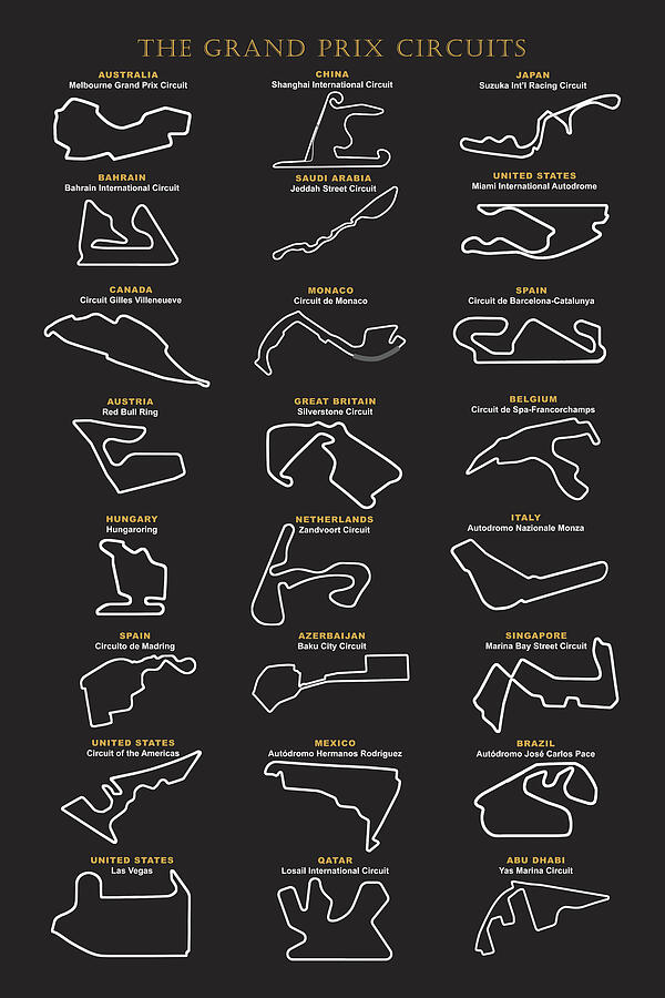 F1 Grand Prix Circuits by Mark Rogan