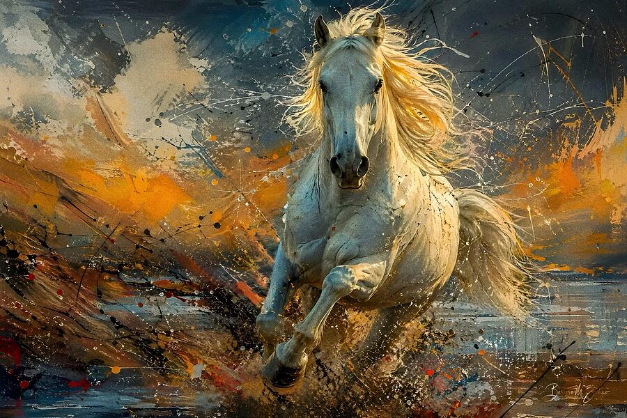 Galloping against the Wind Digital Art by Barbara Zahno - Pixels